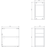 Mexen Box-A atvira lentyna, 25 cm, juoda matinė - 91AX2-0250-470-0-71