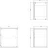 Mexen Box-A atvira spintelė su lentyna 35 cm, balta matinė - 91AX2-0350-470-0-01
