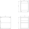 Mexen Box-A atvira spintelė su lentyna 35 cm, juodas blizgesys - 91AX2-0350-470-0-70