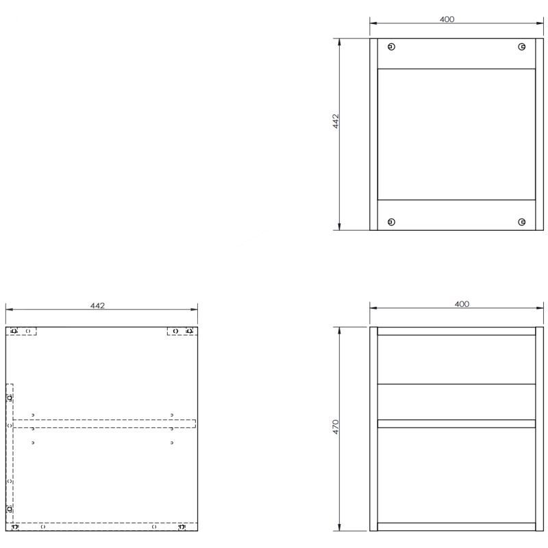Mexen Box-A atvira spintelė su lentyna 40 cm, pilka matinė - 91AX2-0400-470-0-62