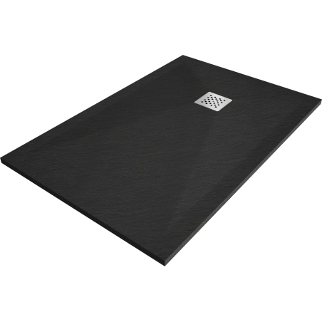 Mexen Stone+ stačiakampė kompozitinė dušo kabina 120 x 90 cm, juoda - 44709012