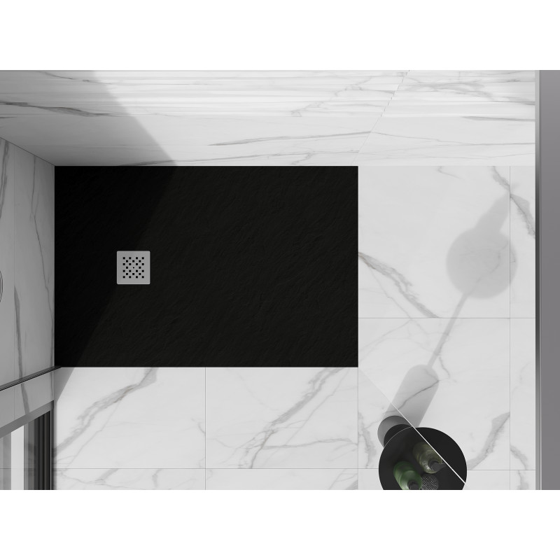 Mexen Stone+ stačiakampis kompozitinis dušo padėklas 130 x 90 cm, juodas - 44709013