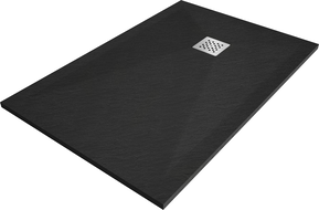 Mexen Stone+ stačiakampis kompozitinis dušo padėklas 140 x 90 cm, juodas - 44709014