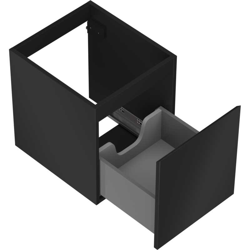 Mexen Orio vonios kambario spintelė po praustuvu 40 cm, 1 stalčius, juoda matinė - 91A10-04047-1-BF71