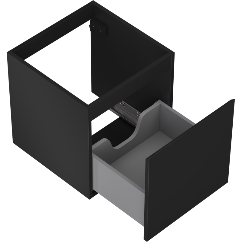 Mexen Orio vonios spintelė 45 cm, 1 stalčius, juoda matinė - 91A10-04547-1-BF71