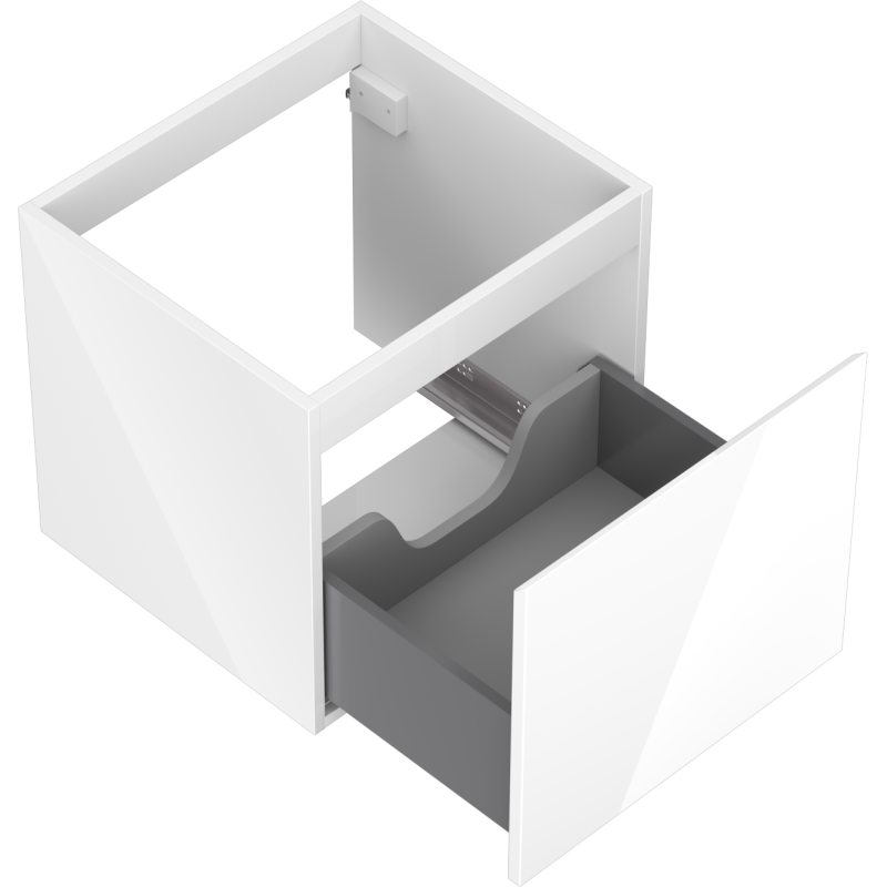Mexen Orio vonios kambario spintelė po kriaukle 50 cm, 1 stalčius, balta blizgi - 91A10-05047-1-BF00