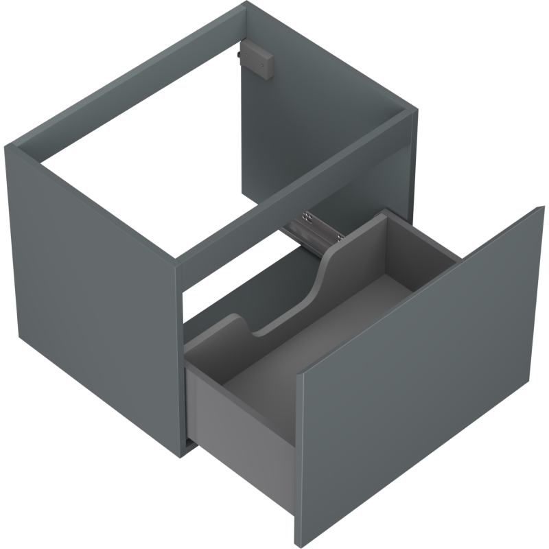 Mexen Orio vonios spintelė po kriaukle 60 cm, 1 stalčius, matinė grafito spalva - 91A10-06047-1-BF66