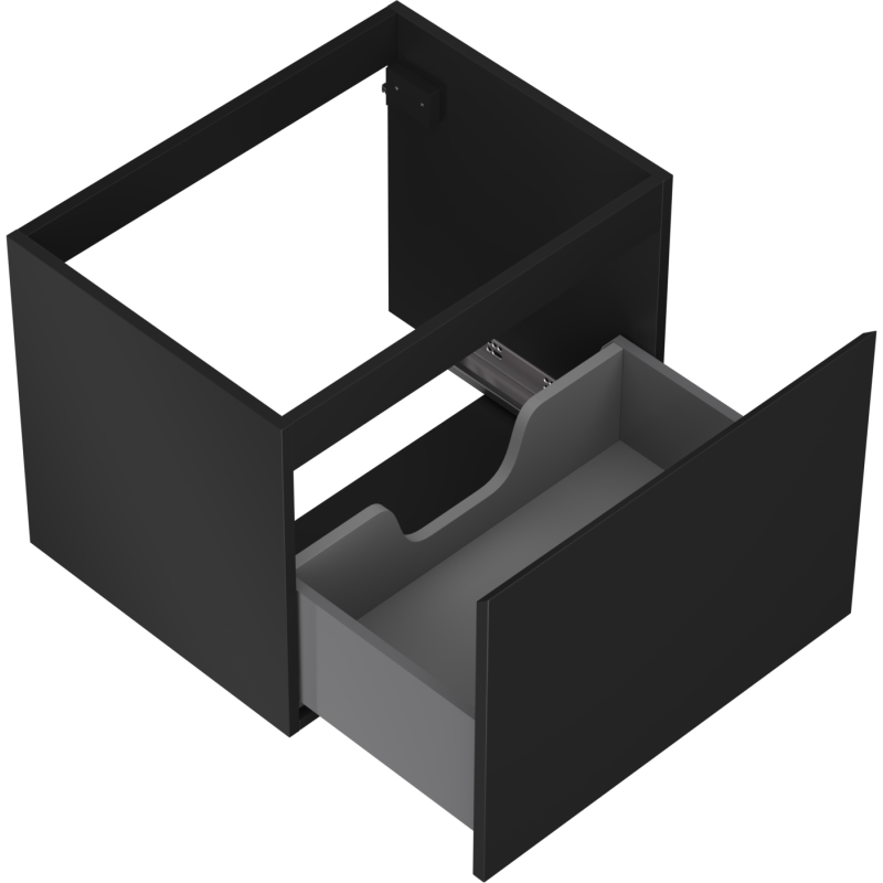 Mexen Orio vonios spintelė po praustuvu 60 cm, 1 stalčius, juodas matinis - 91A10-06047-1-BF71