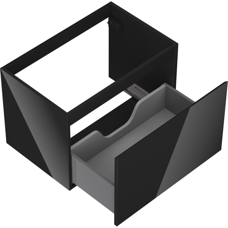 Mexen Orio 70 cm vonios spintelė po praustuvu, 1 stalčius, blizgi juoda - 91A10-07047-1-BF70