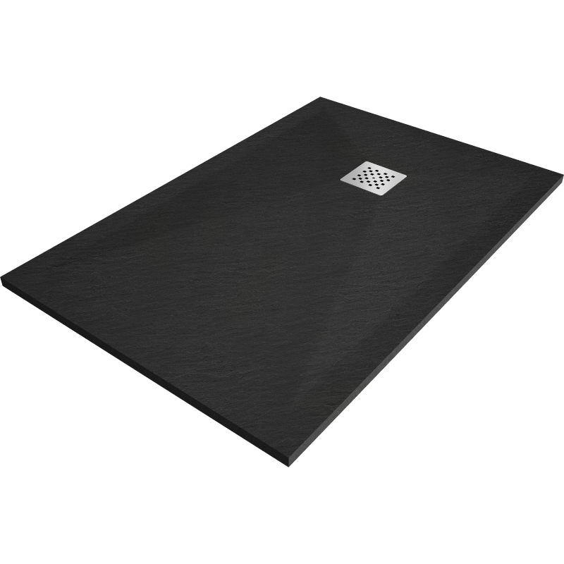 Mexen Stone+ Kompozitinis stačiakampis dušo padėklas 140 x 100 cm, Juoda - 44701014