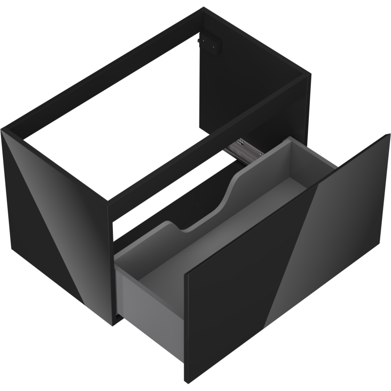 Mexen Orio vonios spintelė po praustuvu 80 cm, 1 stalčius, juodas blizgus - 91A10-08047-1-BF70
