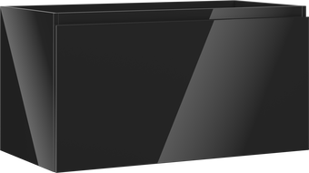 Mexen Orio vonios kambario spintelė po praustuvu 90 cm, 1 stalčius, juoda blizgi - 91A10-09047-1-BF70