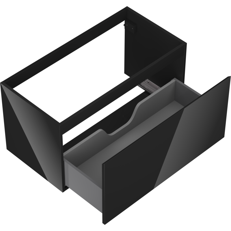 Mexen Orio vonios kambario spintelė po praustuvu 90 cm, 1 stalčius, juoda blizgi - 91A10-09047-1-BF70