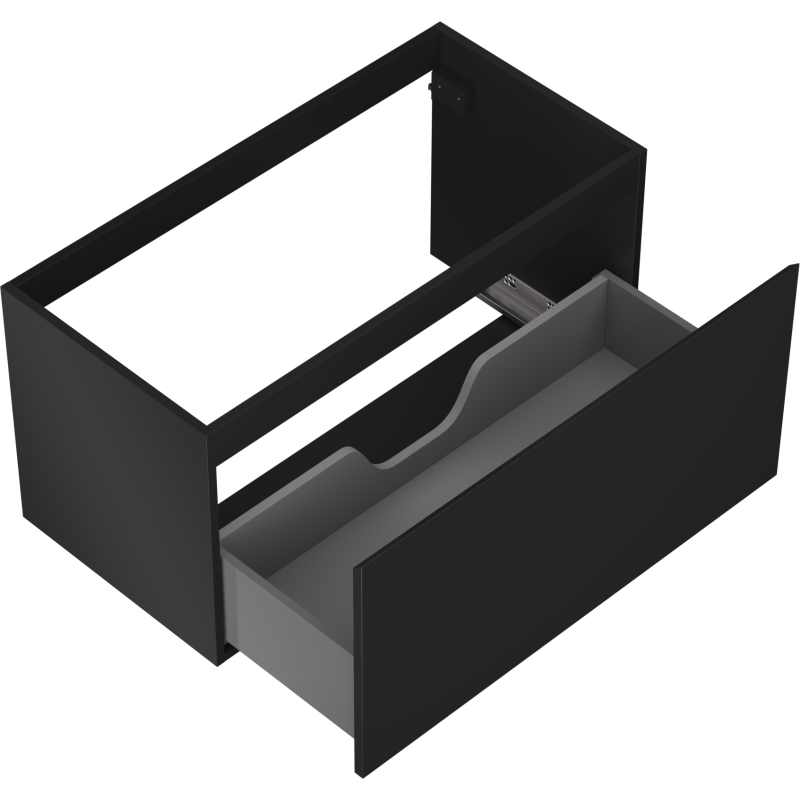 Mexen Orio vonios spintelė po kriaukle 90 cm, 1 stalčius, juoda matinė - 91A10-09047-1-BF71