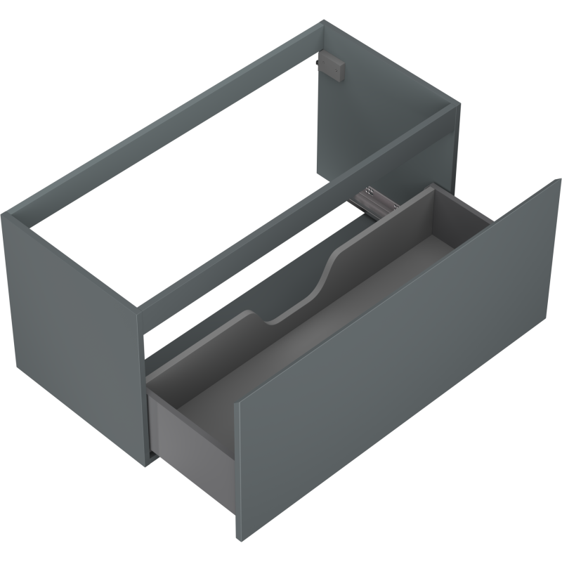 Mexen Orio vonios kambario spintelė po praustuvu 100 cm, 1 stalčius, matinė grafito spalva - 91A10-10047-1-BF66
