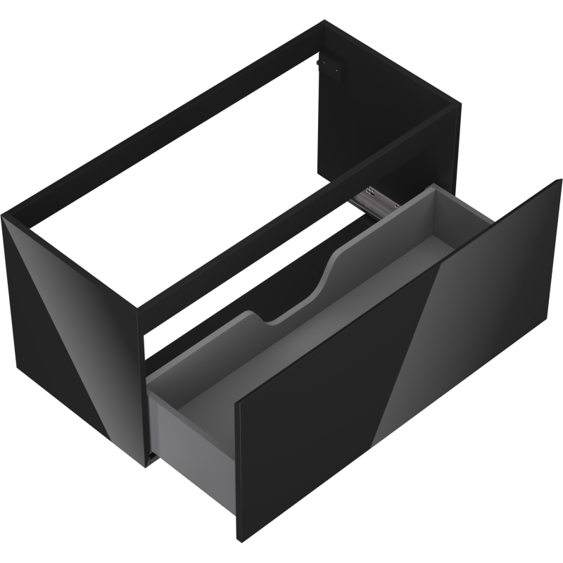 Mexen Orio vonios spintelė po kriaukle 100 cm, 1 stalčius, juoda blizgi - 91A10-10047-1-BF70