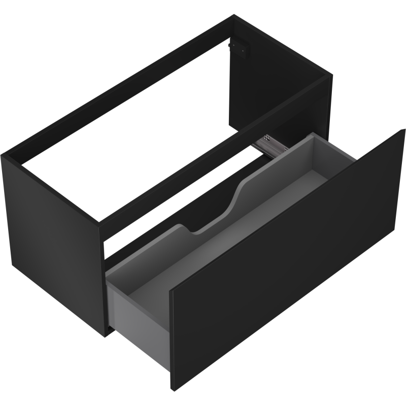 Mexen Orio vonios spintelė po praustuvu 100 cm, 1 stalčius, juoda matinė - 91A10-10047-1-BF71
