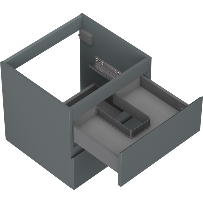 Mexen Orio vonios kambario spintelė po praustuvu 50 cm, 2 stalčiai, matinė grafito - 91A10-05047-2-BFF66