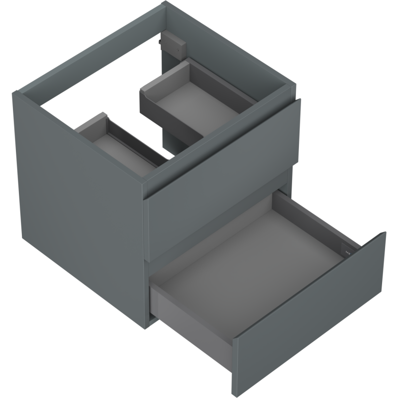 Mexen Orio vonios kambario spintelė po praustuvu 50 cm, 2 stalčiai, matinė grafito - 91A10-05047-2-BFF66