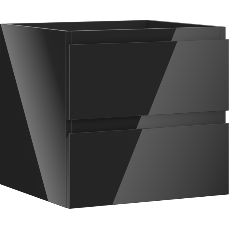 Mexen Orio vonios kambario spintelė po praustuvu 50 cm, 2 stalčiai, juodas blizgesys - 91A10-05047-2-BFF70