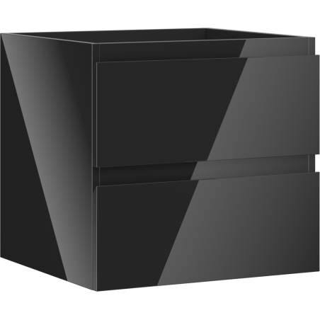 Mexen Orio vonios kambario spintelė po praustuvu 50 cm, 2 stalčiai, juodas blizgesys - 91A10-05047-2-BFF70