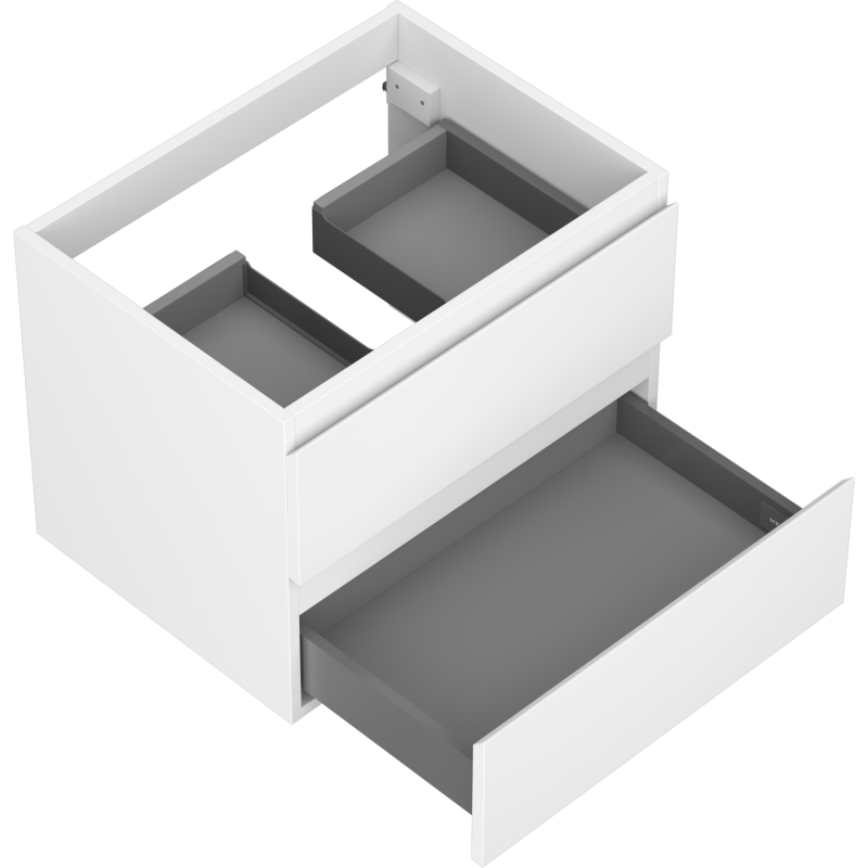 Mexen Orio vonios kambario spintelė po praustuvu 60 cm, 2 stalčiai, balta matinė - 91A10-06047-2-BFF01