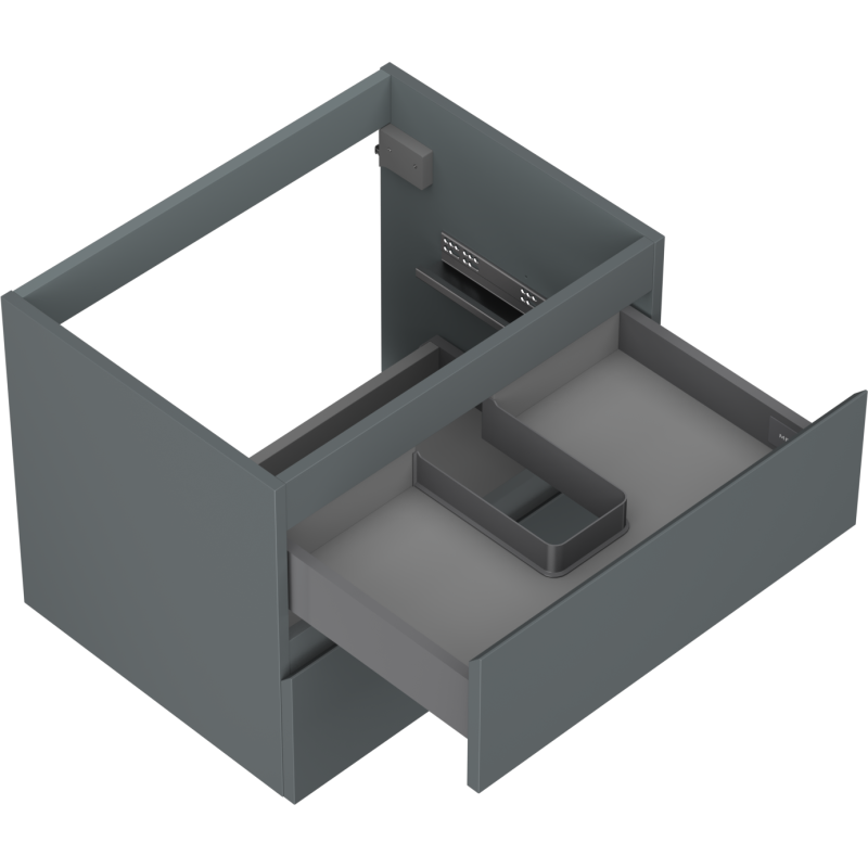 Mexen Orio vonios kambario spintelė po praustuvu 60 cm, 2 stalčiai, matinė grafito spalva - 91A10-06047-2-BFF66