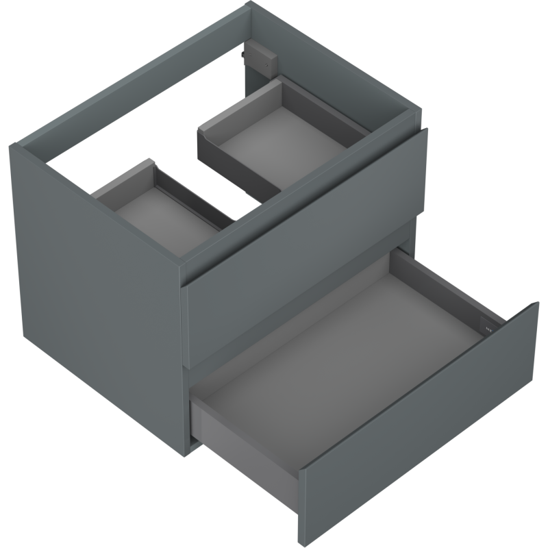 Mexen Orio vonios kambario spintelė po praustuvu 60 cm, 2 stalčiai, matinė grafito spalva - 91A10-06047-2-BFF66