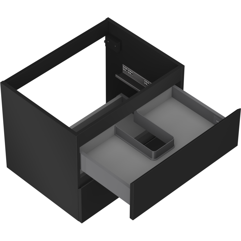 Mexen Orio vonios kambario spintelė po praustuvu 60 cm, 2 stalčiai, juoda mat - 91A10-06047-2-BFF71