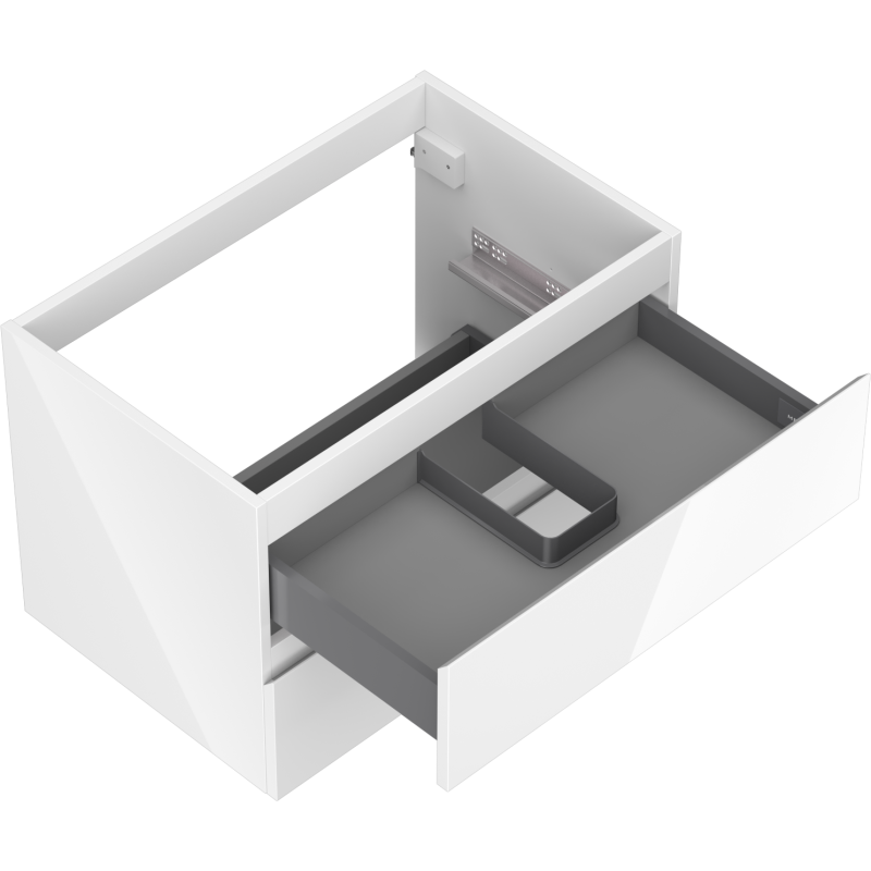 Mexen Orio vonios kambario spintelė po kriaukle 70 cm, 2 stalčiai, blizgi balta - 91A10-07047-2-BFF00