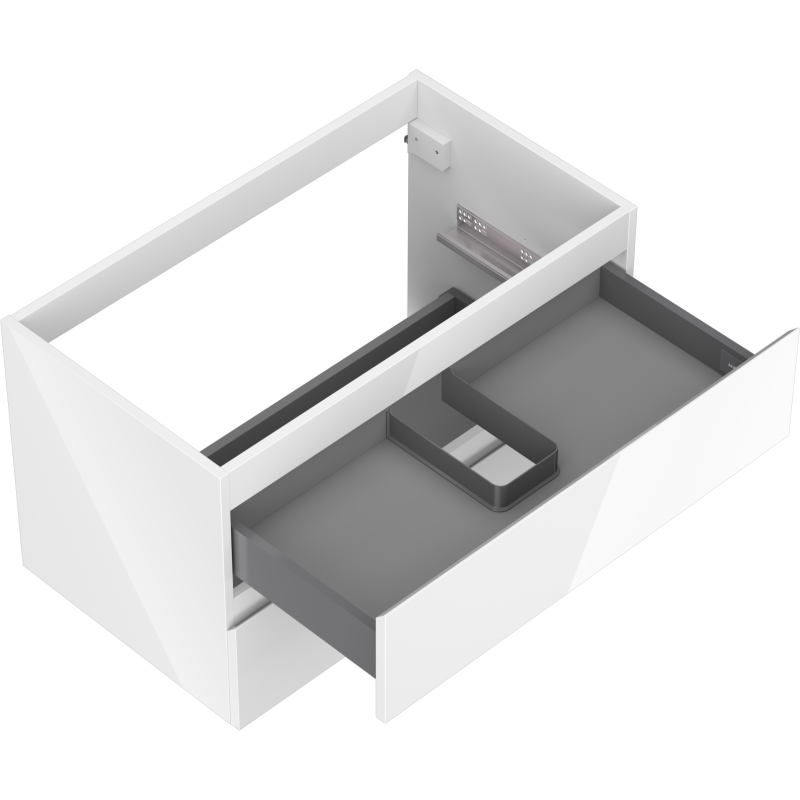 Mexen Orio vonios spintelė po praustuvė 80 cm, 2 stalčiai, blizgi balta - 91A10-08047-2-BFF00