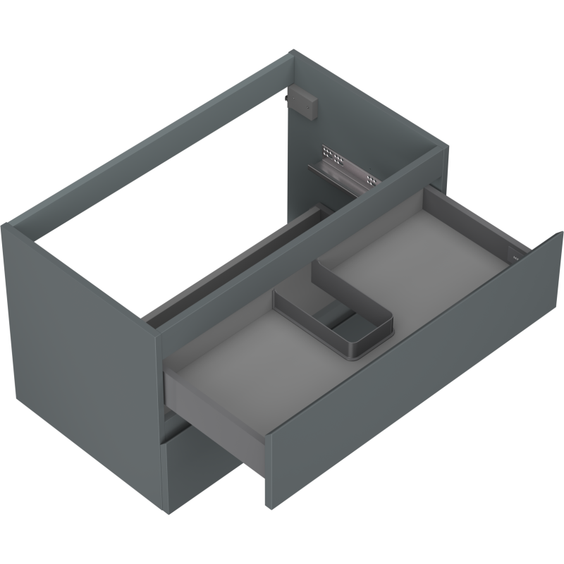 Mexen Orio vonios kambario spintelė po kriaukle 80 cm, 2 stalčiai, matinės grafito spalvos - 91A10-08047-2-BFF66