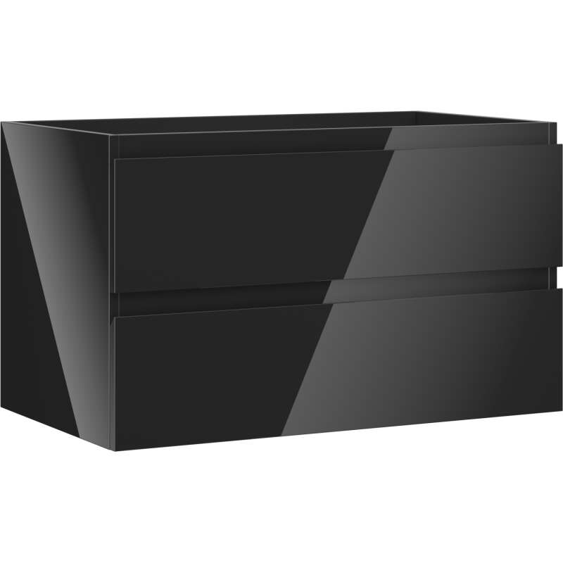 Mexen Orio vonios spintelė po praustuvu 80 cm, 2 stalčiai, juodas blizgesys - 91A10-08047-2-BFF70