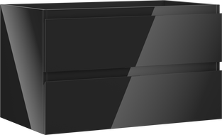 Mexen Orio vonios spintelė po praustuvu 80 cm, 2 stalčiai, juodas blizgesys - 91A10-08047-2-BFF70