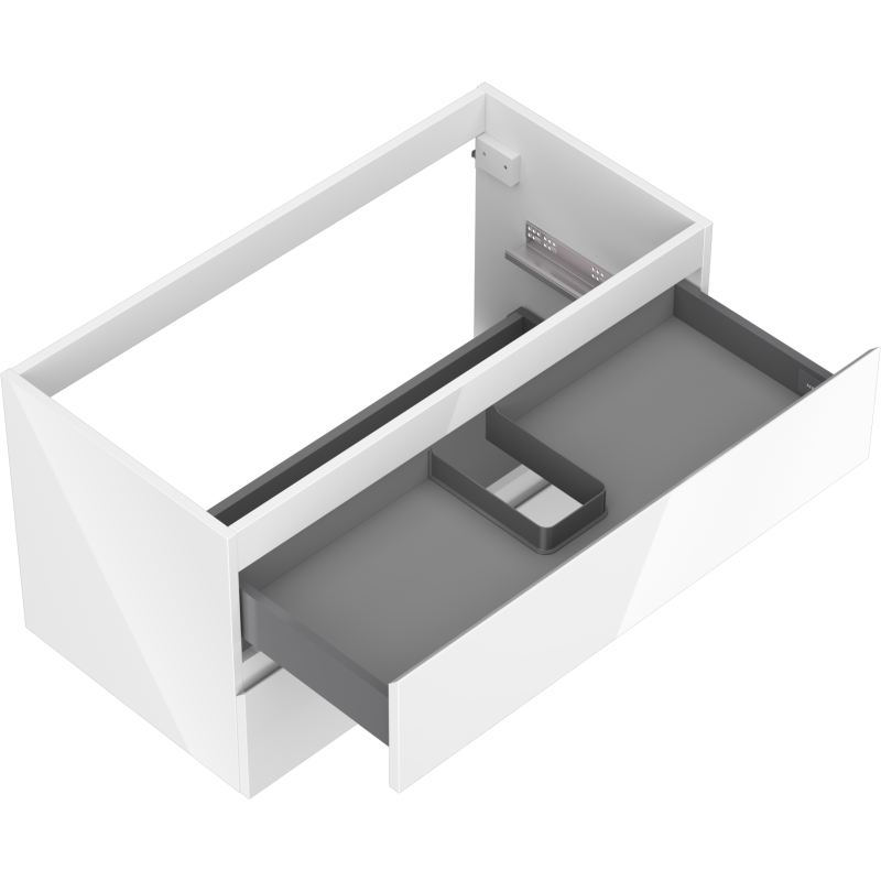 Mexen Orio vonios spintelė su praustuvo baze 90 cm, 2 stalčiai, blizganti balta - 91A10-09047-2-BFF00