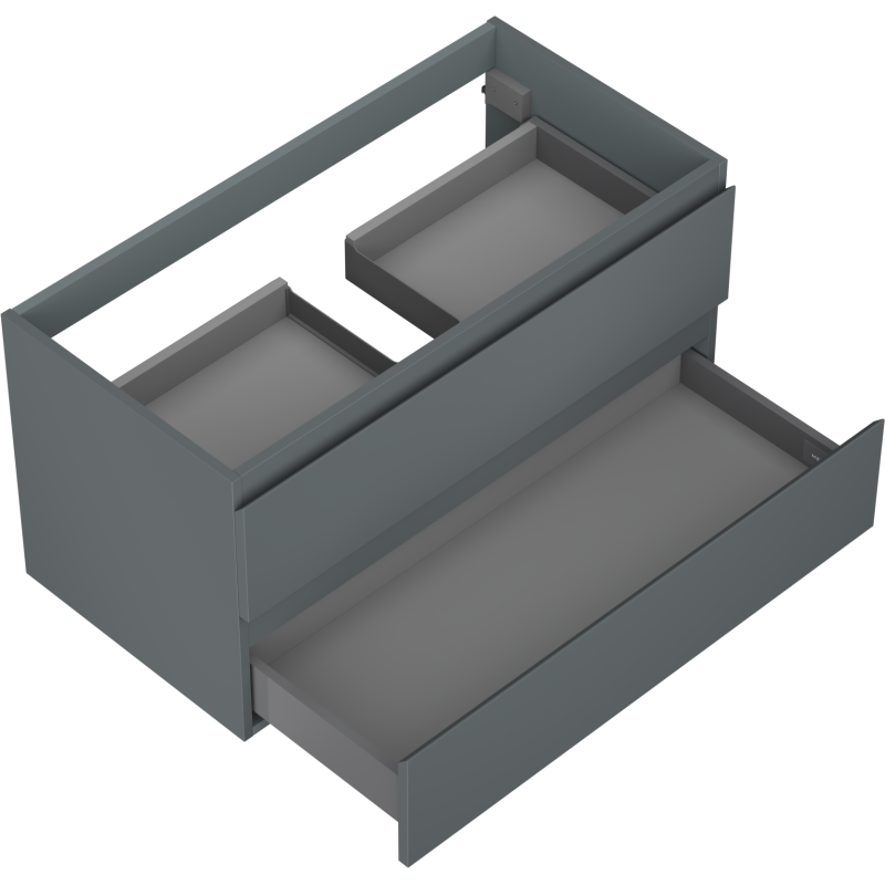 Mexen Orio vonios spintelė po kriaukle 90 cm, 2 stalčiai, matinė grafito spalva - 91A10-09047-2-BFF66