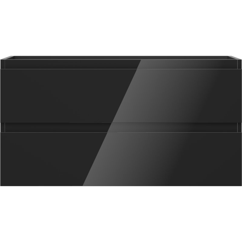 Mexen Orio vonios kambario spintelė po praustuvu 90 cm, 2 stalčiai, juodas blizgesys - 91A10-09047-2-BFF70