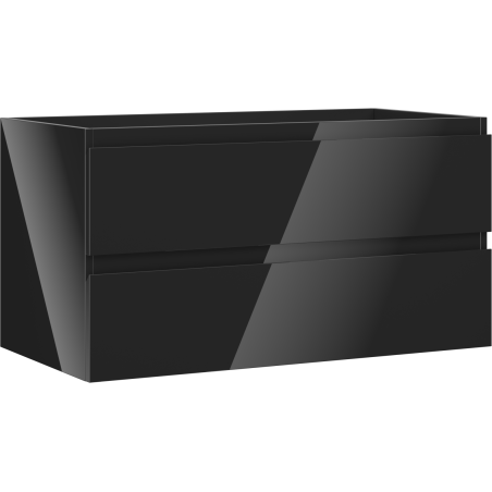 Mexen Orio vonios kambario spintelė po praustuvu 90 cm, 2 stalčiai, juodas blizgesys - 91A10-09047-2-BFF70