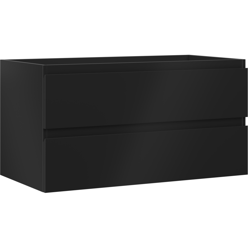 Mexen Orio vonios kambario spintelė po praustuvo 90 cm, 2 stalčiai, juoda matinė - 91A10-09047-2-BFF71