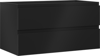 Mexen Orio vonios kambario spintelė po praustuvo 90 cm, 2 stalčiai, juoda matinė - 91A10-09047-2-BFF71