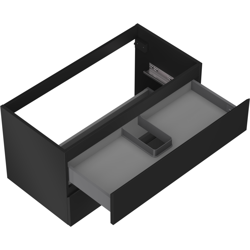 Mexen Orio vonios kambario spintelė po praustuvo 90 cm, 2 stalčiai, juoda matinė - 91A10-09047-2-BFF71