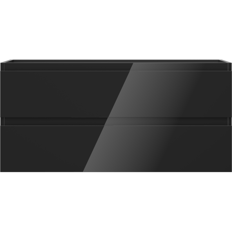 Mexen Orio vonios spintelė po praustuvu 100 cm, 2 stalčiai, juoda blizgi - 91A10-10047-2-BFF70