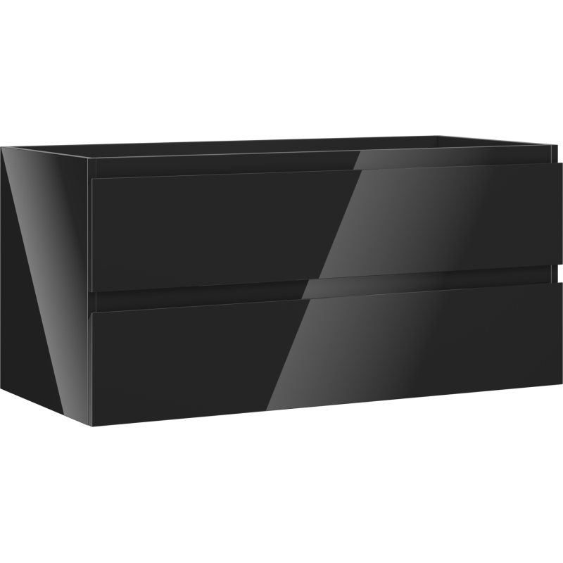 Mexen Orio vonios spintelė po praustuvu 100 cm, 2 stalčiai, juoda blizgi - 91A10-10047-2-BFF70