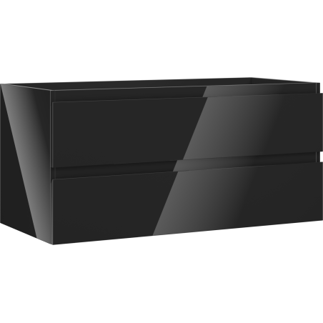 Mexen Orio vonios spintelė po praustuvu 100 cm, 2 stalčiai, juoda blizgi - 91A10-10047-2-BFF70