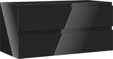 Mexen Orio vonios spintelė po praustuvu 100 cm, 2 stalčiai, juoda blizgi - 91A10-10047-2-BFF70