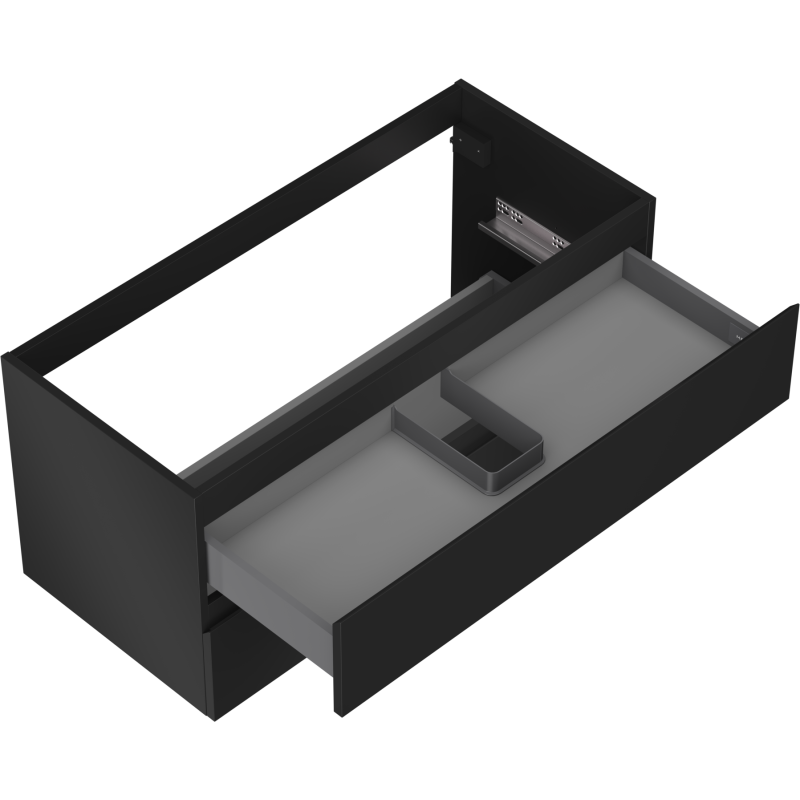 Mexen Orio vonios spintele po kriaukle 100 cm, 2 stalčiai, juoda matinė - 91A10-10047-2-BFF71
