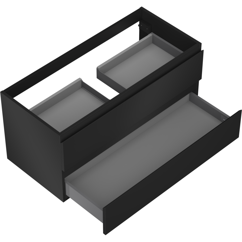 Mexen Orio vonios spintele po kriaukle 100 cm, 2 stalčiai, juoda matinė - 91A10-10047-2-BFF71