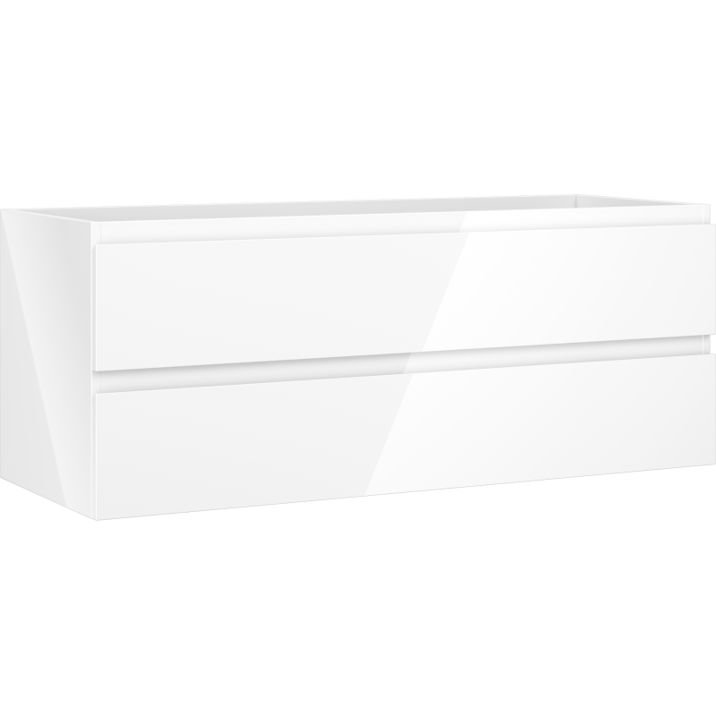 Mexen Orio vonios spintelė po praustuvu 120 cm, 2 stalčiai, blizgi balta - 91A10-12047-2-BFF00