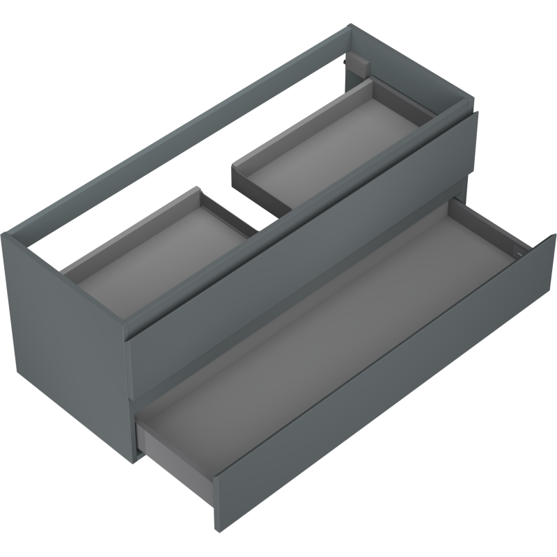 Mexen Orio vonios kambario spintelė po praustuvu 120 cm, 2 stalčiai, matinė grafito - 91A10-12047-2-BFF66