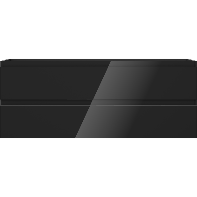 Mexen Orio vonios spintelė po praustuvu 120 cm, 2 stalčiai, juodas blizgus - 91A10-12047-2-BFF70